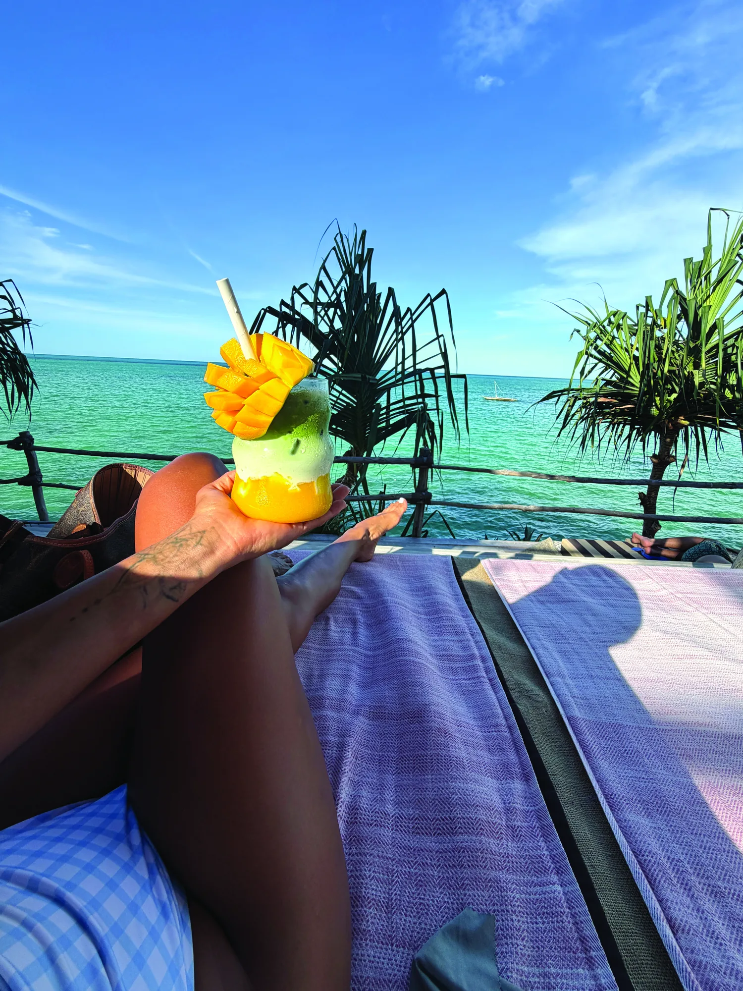 Tropical drink by the ocean